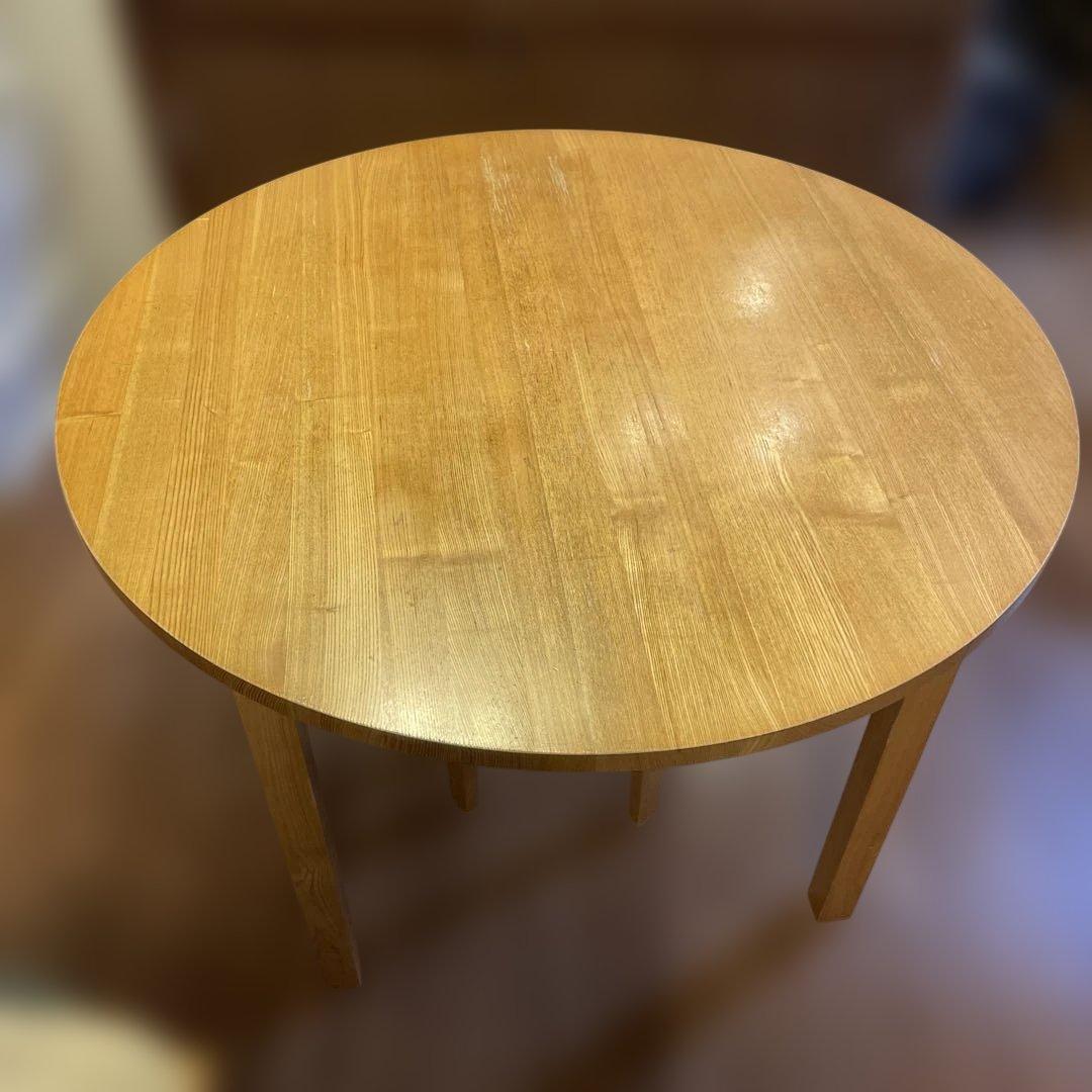 無印良品　円形木製ダイニングテーブル　取り扱い説明書つき