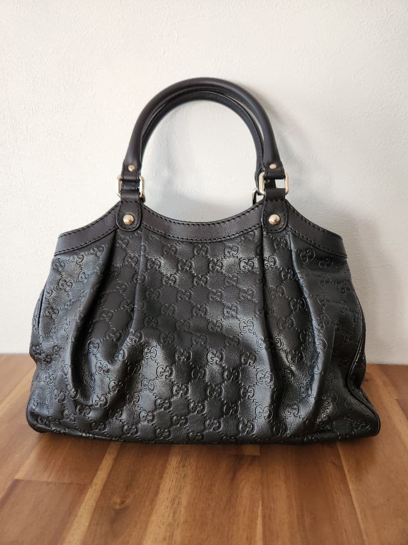 【未使用品】GUCCI グッチ シマ ハンドバッグ レザー CG柄 ブラック