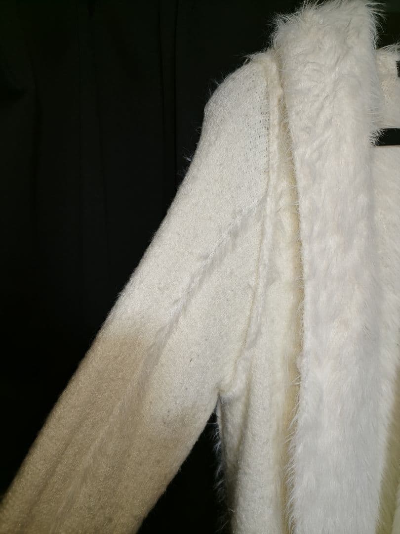 ホワイト フード付きファーコート civarize