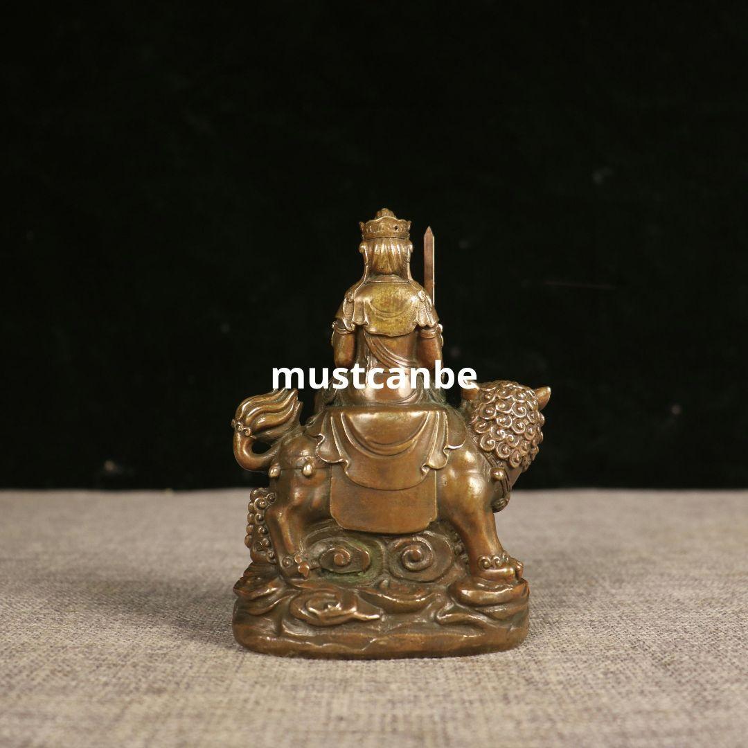 仏教美術 文殊普賢観音菩薩仏像 銅製 仏像 彫刻 置物 開運 風水