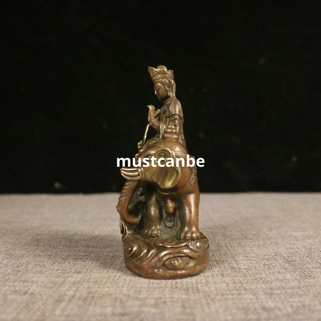 仏教美術 文殊普賢観音菩薩仏像 銅製 仏像 彫刻 置物 開運 風水