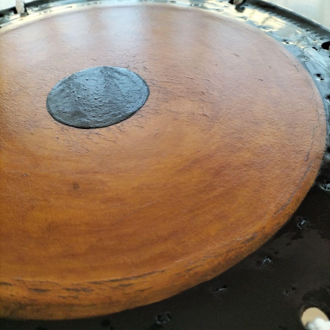 担ぎ太鼓　　和太鼓 　天然皮革　ストラップ付き　中古品⑬