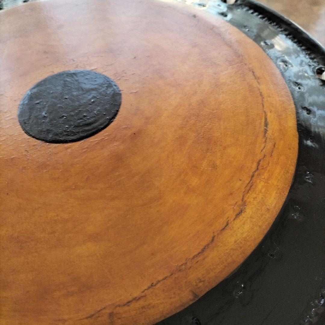 担ぎ太鼓　　和太鼓 　天然皮革　ストラップ付き　中古品⑬