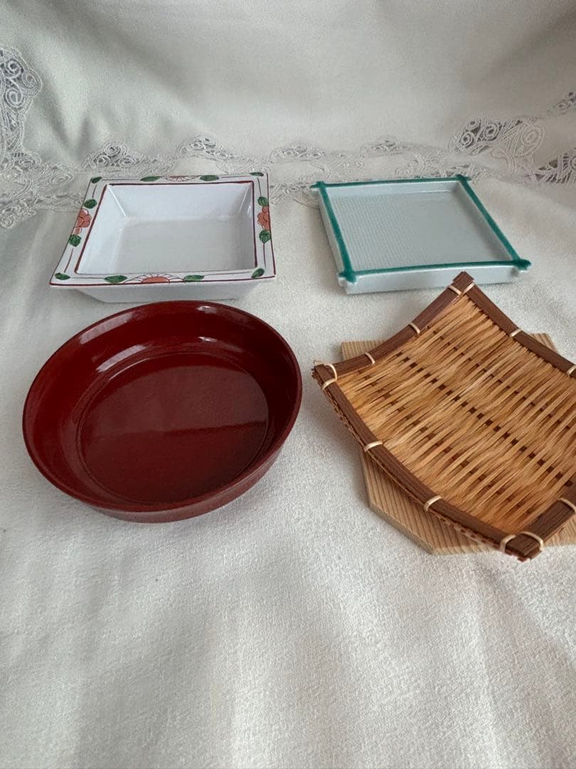 松花堂弁当箱5客セット　外木箱入