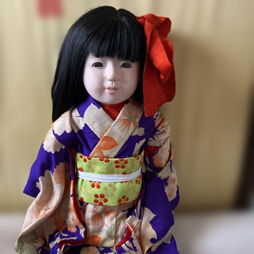 市松人形 戦前　約100年前　大型73センチ 優しいお顔の可愛い子