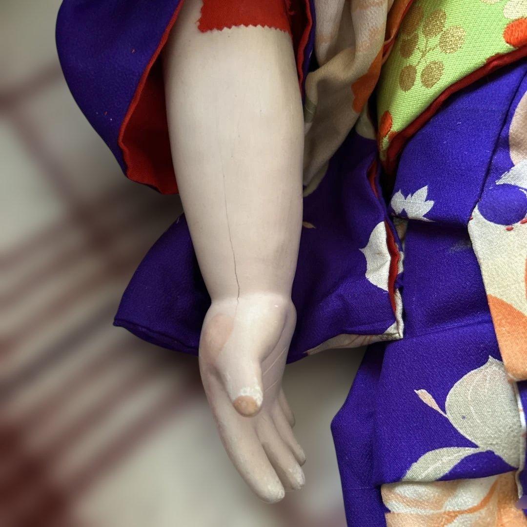 市松人形 戦前　約100年前　大型73センチ 優しいお顔の可愛い子