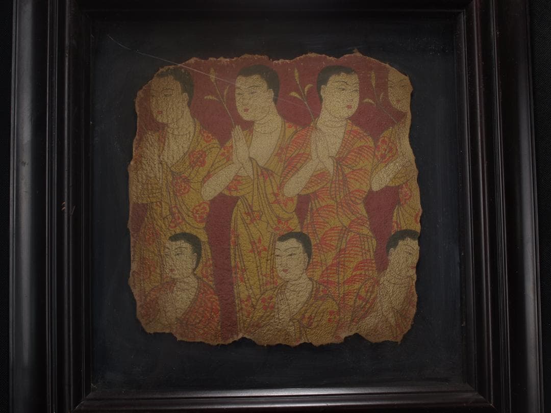 敦煌莫高窟壁画 彩絵　人物像 発掘品 AK1915A7-2