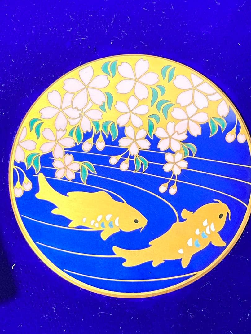 【レア品】造幣局 七宝入 桜と鯉 文鎮 ケース付き