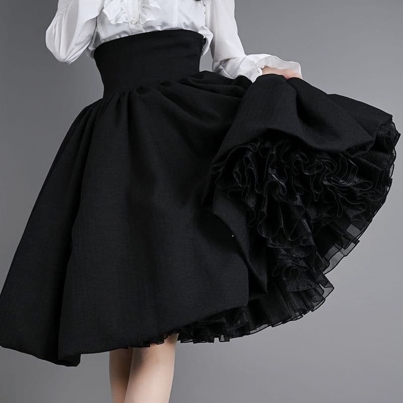 【美品・Mサイズ】NO.S PROJECT 二次元と運命が交差するスカート 黒