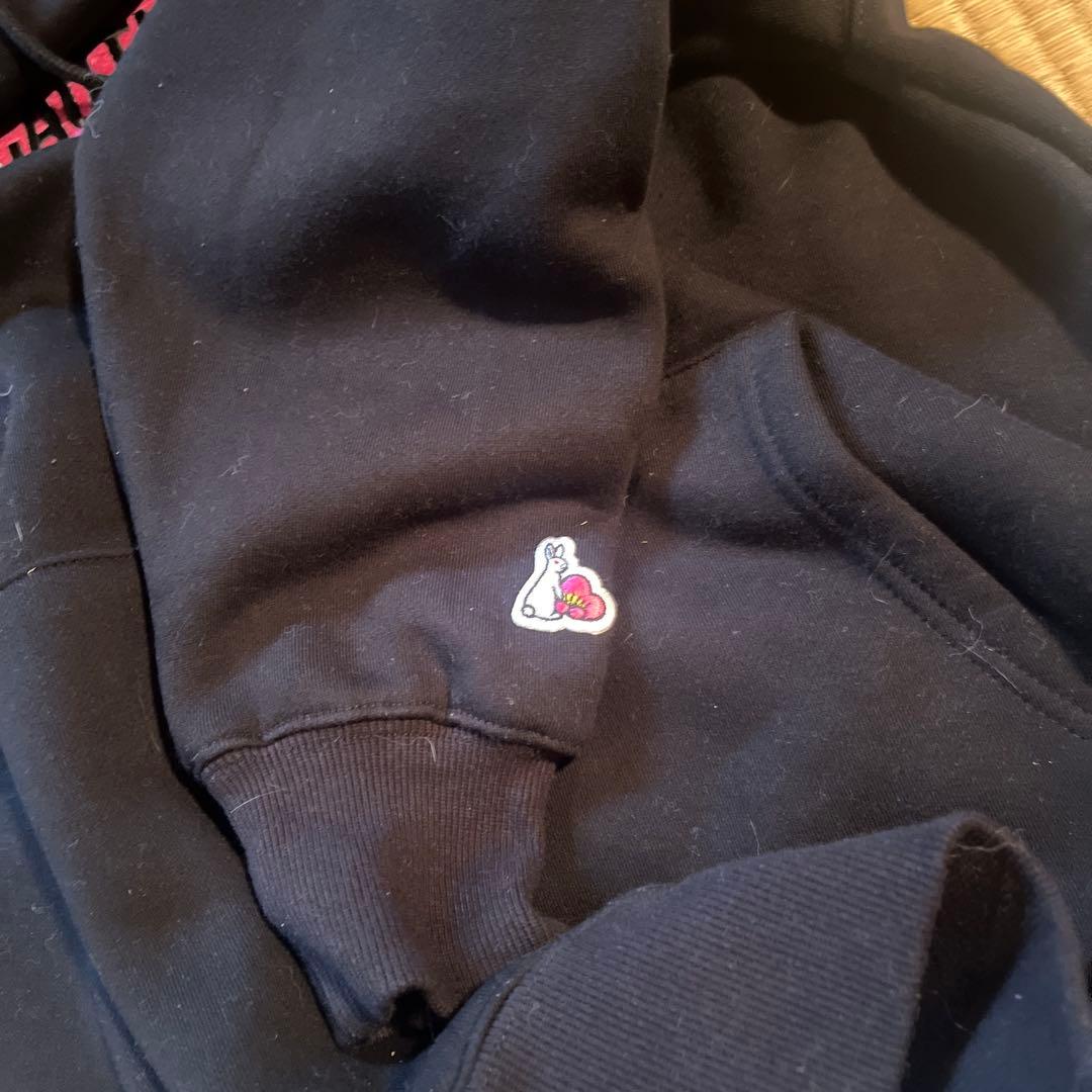 FR2 パーカー　M 美品　Caution 黒