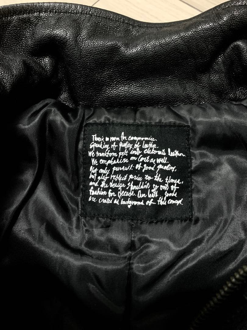 希少XL◎ NANO UNIVERSE ゴートレザー シングルライダース 中綿入