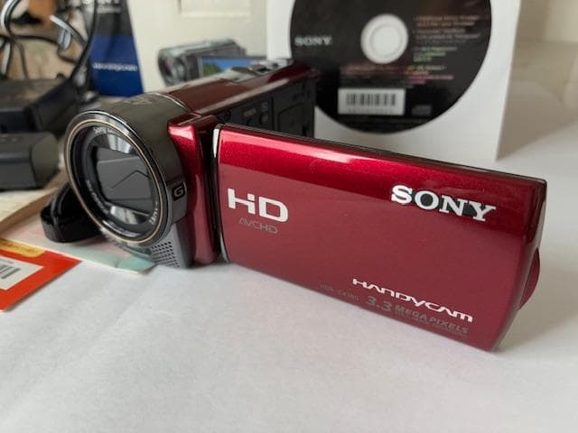 SONY Handycam　HDR−CX180 ビデオカメラ 赤　動作OK