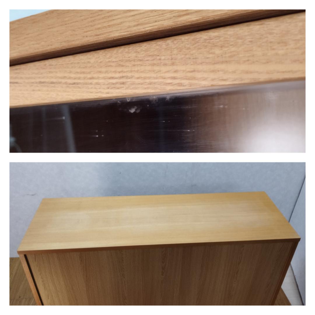 K♢116 無印良品 オーク材 キャビネット 大 ガラス扉