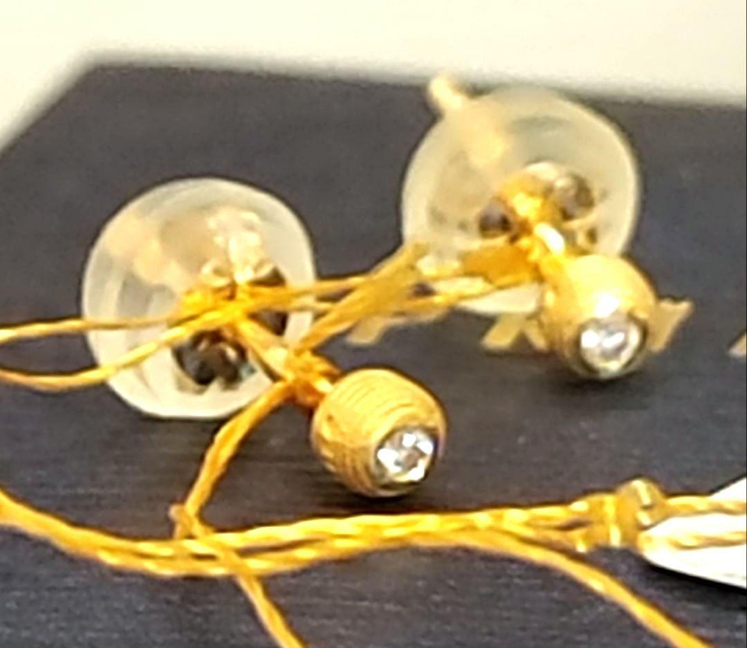 新品☆PRIMA GOLDプリマゴールド純金&ダイヤモンドラウンドモチーフピアス