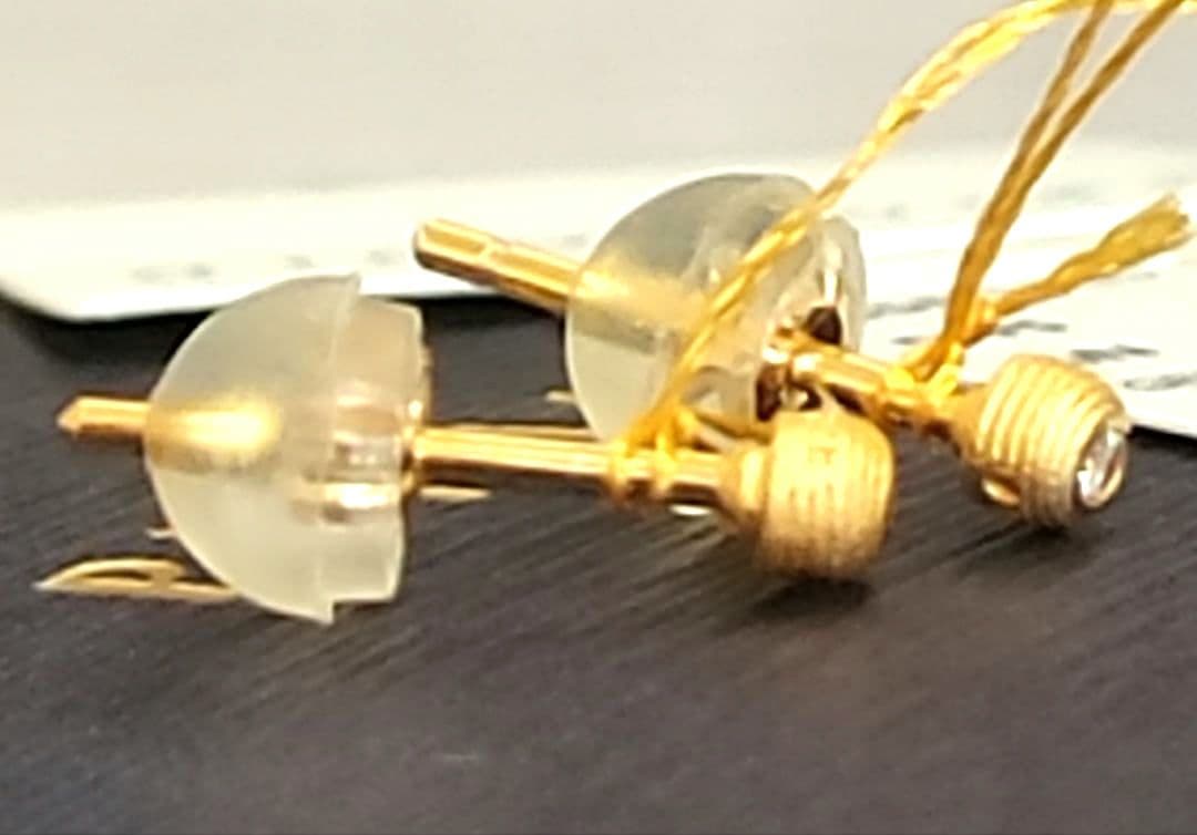 新品☆PRIMA GOLDプリマゴールド純金&ダイヤモンドラウンドモチーフピアス