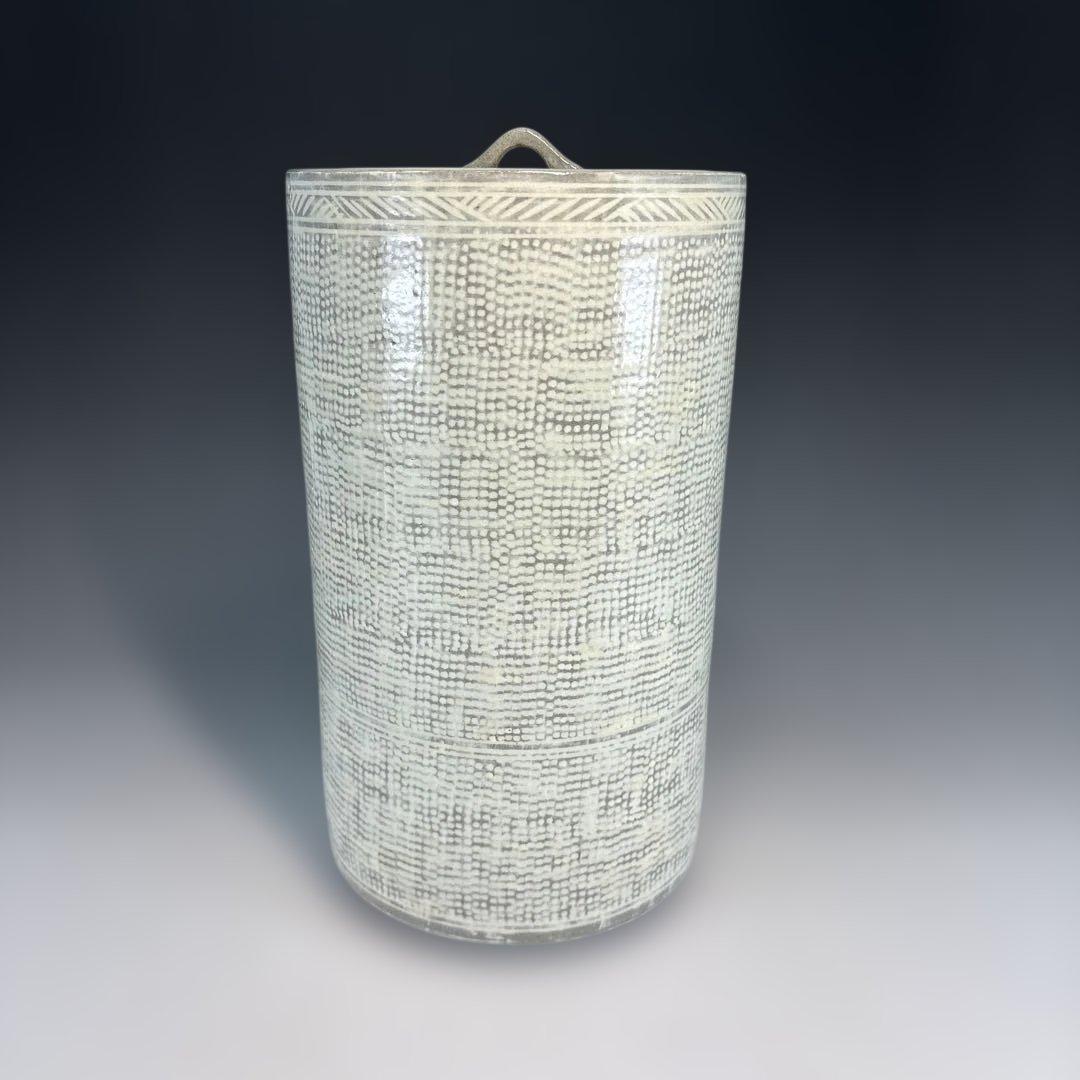 【中古品】茶道具　趙誠主造　御本三島細水指