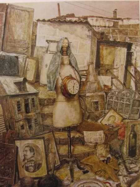 藤田嗣治、【すぐ戻ります（蚤の市）】、希少な限定額装用画集画、新品高級額 額装付