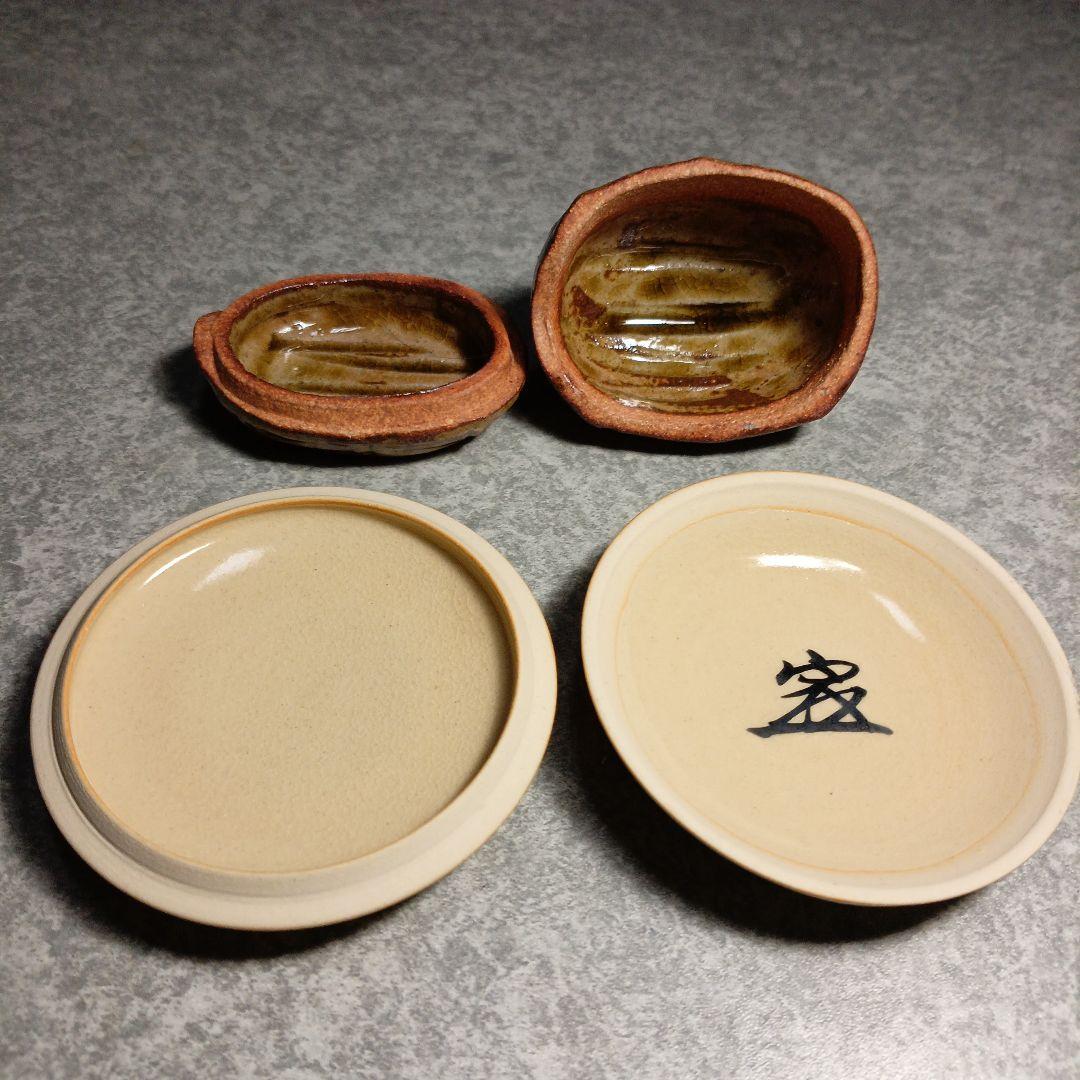 陶器 香合 動物型（鶏） 木箱付まとめて8点