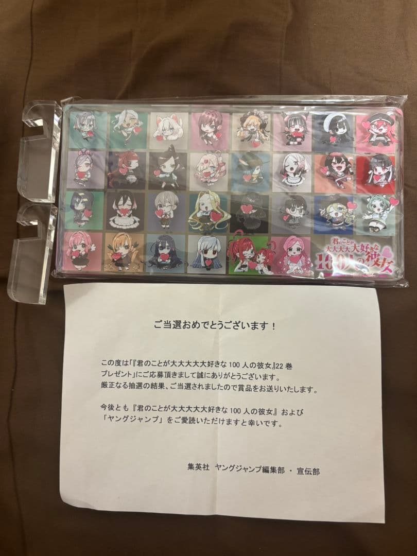 100カノ22巻アクリルブロック、100カノRADIOオリジナルロゴステッカー