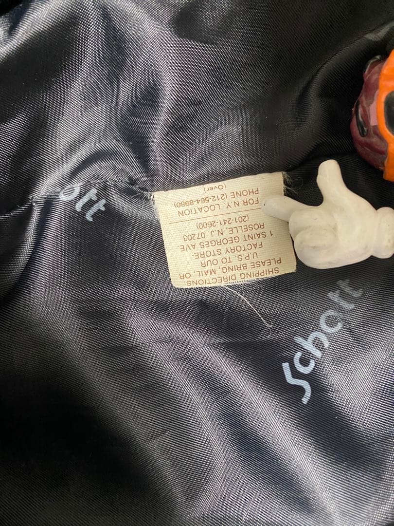 Schott ブラック シングルライダース 36