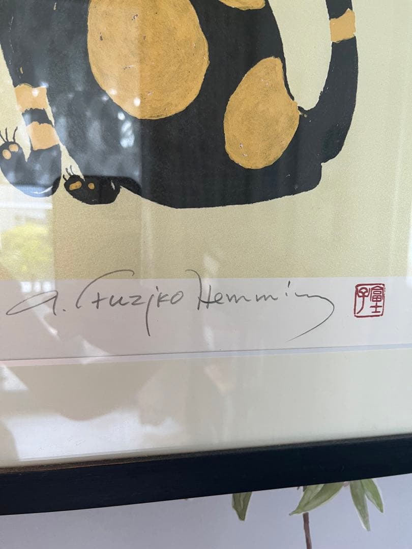 【真作】フジコヘミング　くりくり　シルクスクリーン　AP 直筆サイン　希少