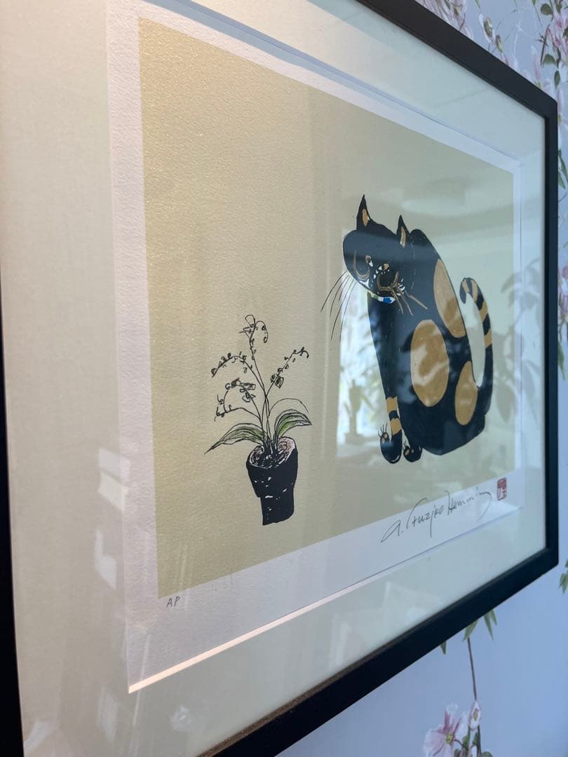 【真作】フジコヘミング　くりくり　シルクスクリーン　AP 直筆サイン　希少