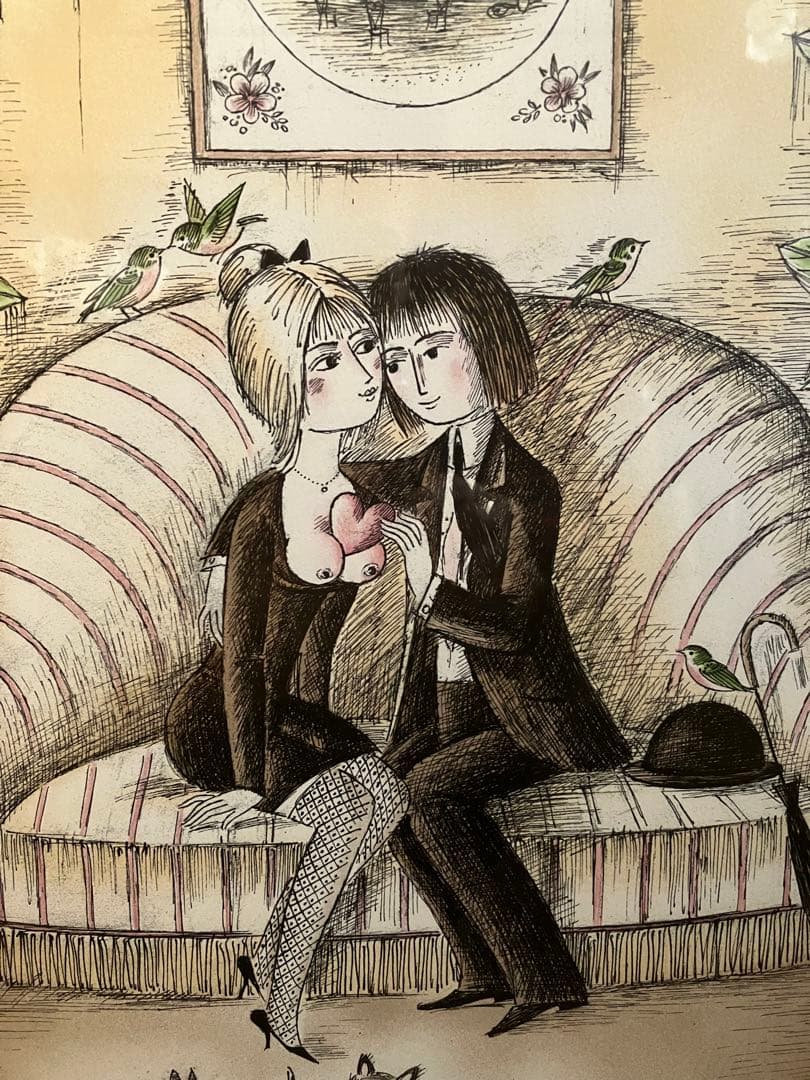 レイモン・ペイネ(二人のソファー)オリジナルリトグラフ版画