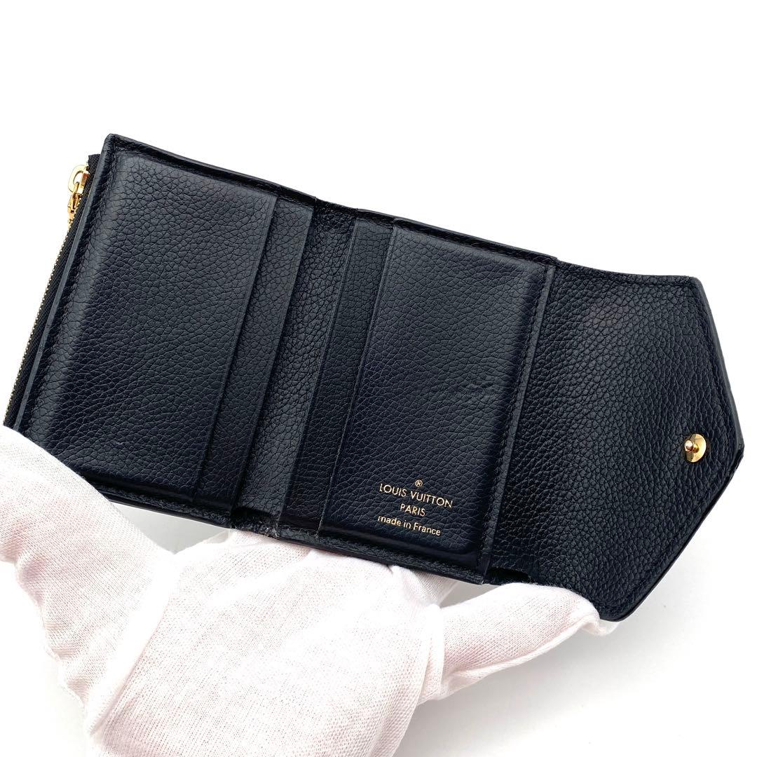 ルイヴィトン モノグラム アンプラント ポルトフォイユ ゾエ 三つ折り財布 黒