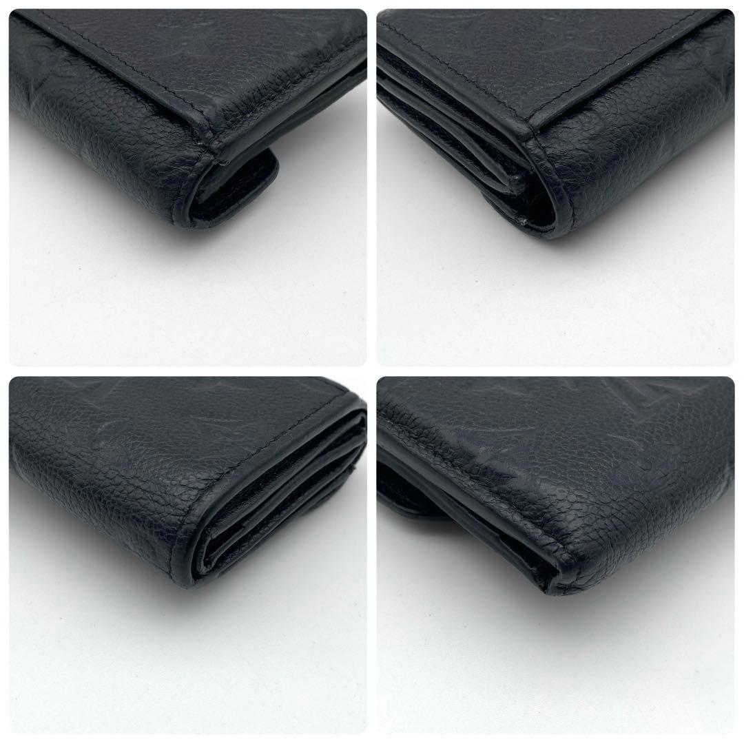 ルイヴィトン モノグラム アンプラント ポルトフォイユ ゾエ 三つ折り財布 黒