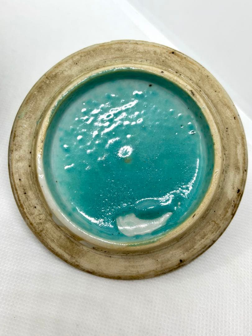 #中国美術 粉彩色絵 蓋付小壺 白菜文様　P-10