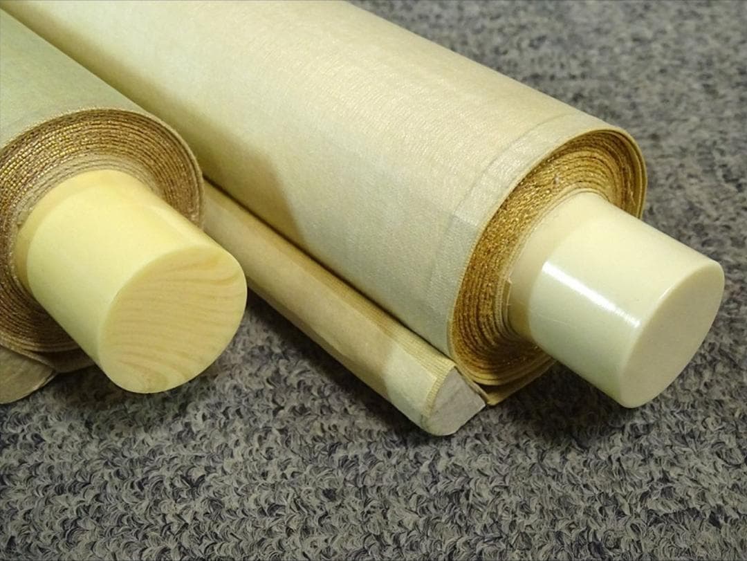 掛軸 2点セット 榊原嘉夫 綾部栄照『高砂図 彩色山水図』絹本 共箱付 良好品