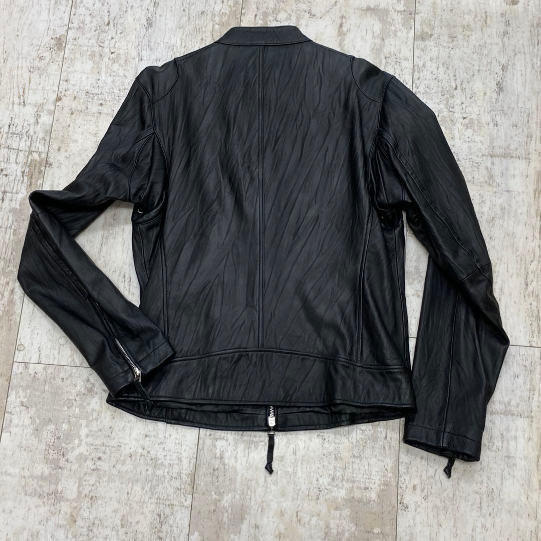 希少 OLD UNIQLO 廃盤旧モデル レザー ライダースジャケット　L　羊革
