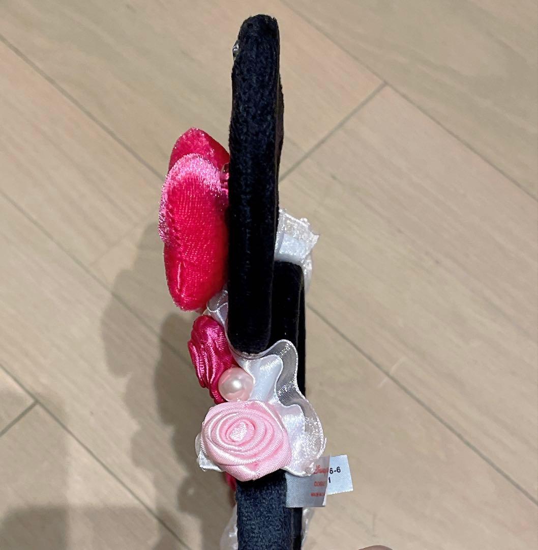 ディズニー　ミニー　薔薇　フリル　カチューシャ　お花　リボン