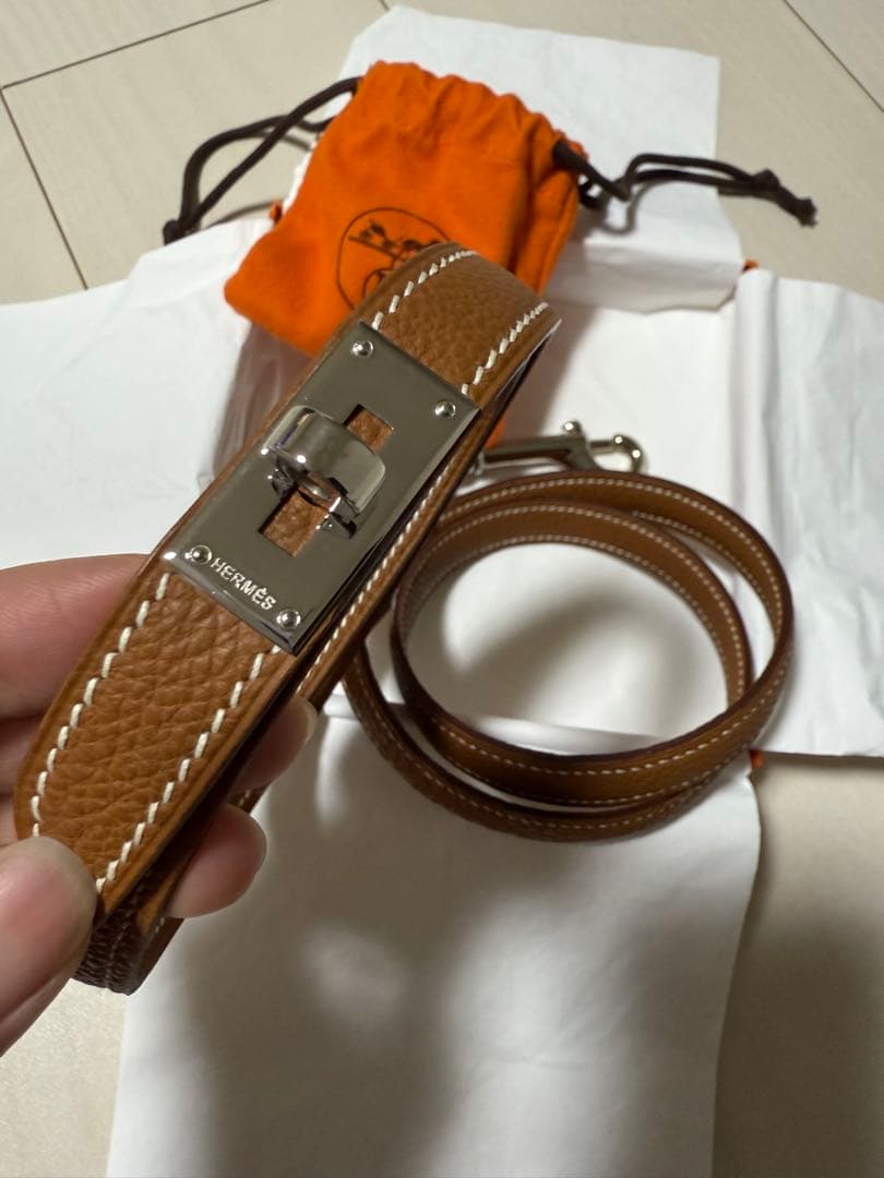 HERMES ケリーシルバー金具ブラウンリード 新品未使用