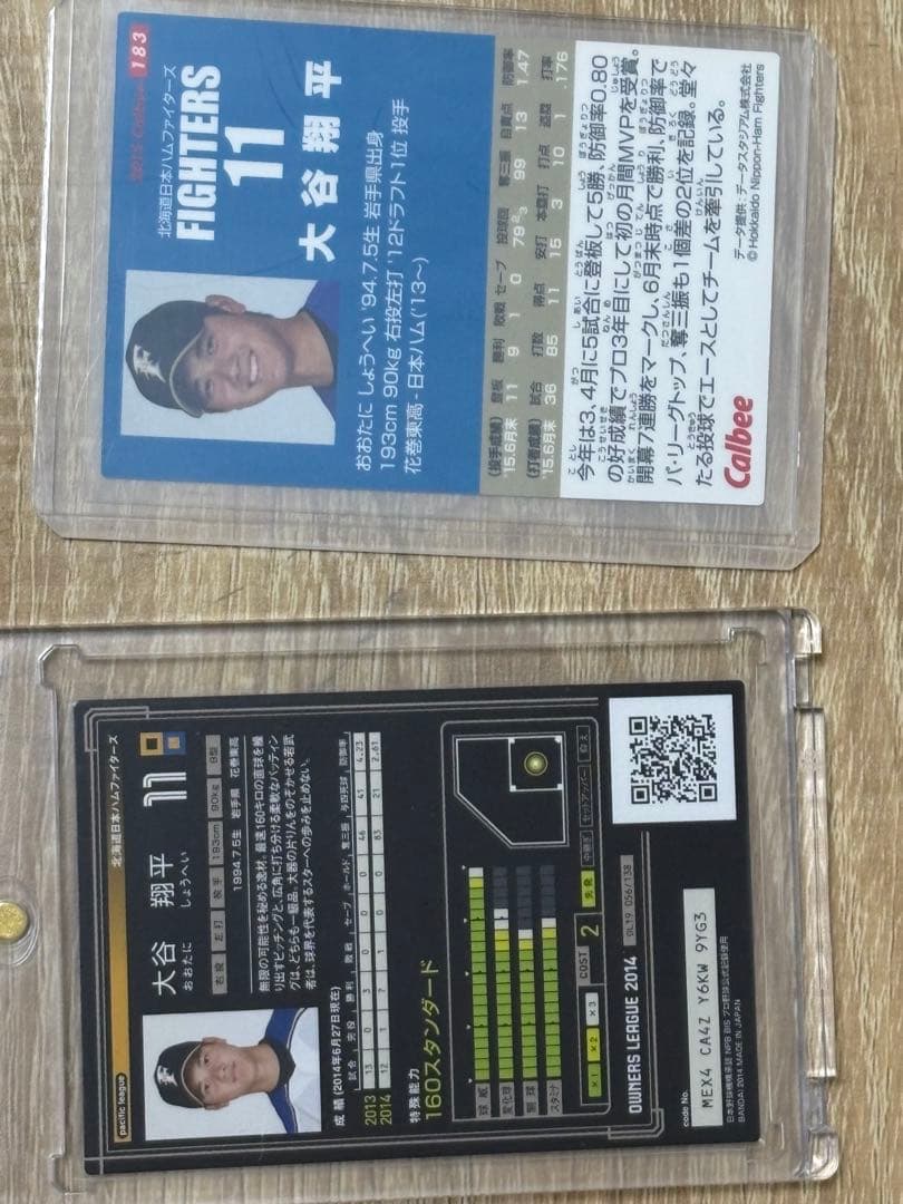 大谷翔平　カード　2枚セット　プロ野球チップス オーナーズリーグ