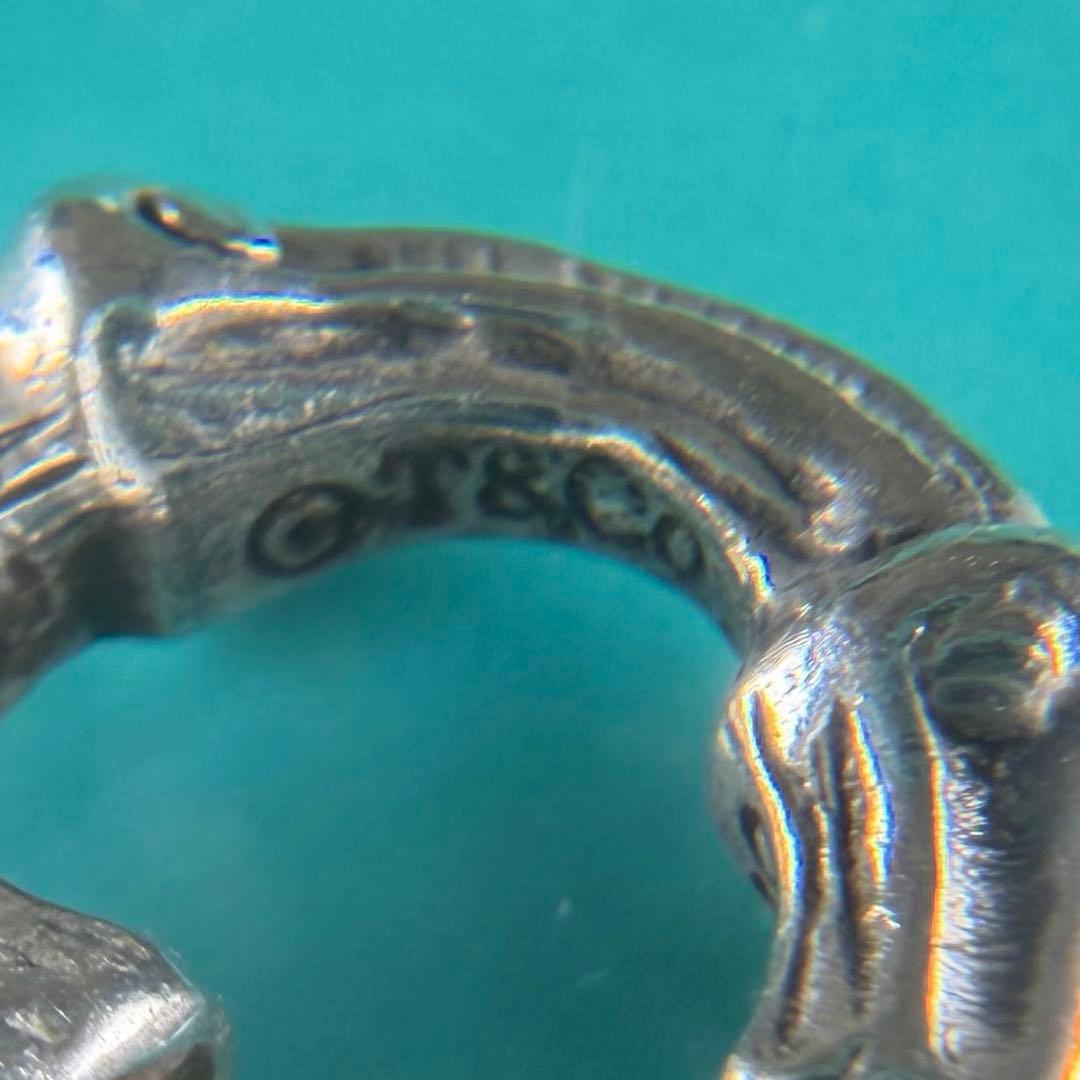美品 Tiffany バンブー スモール フープ ピアス Vintage ロゴ