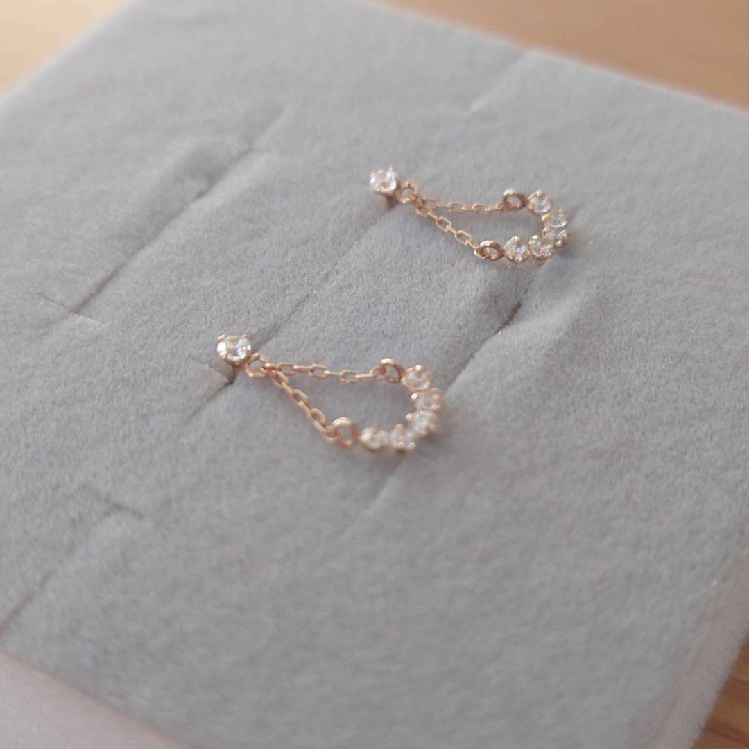 組曲　しずく型ピアス　キュービックジルコニア　K10