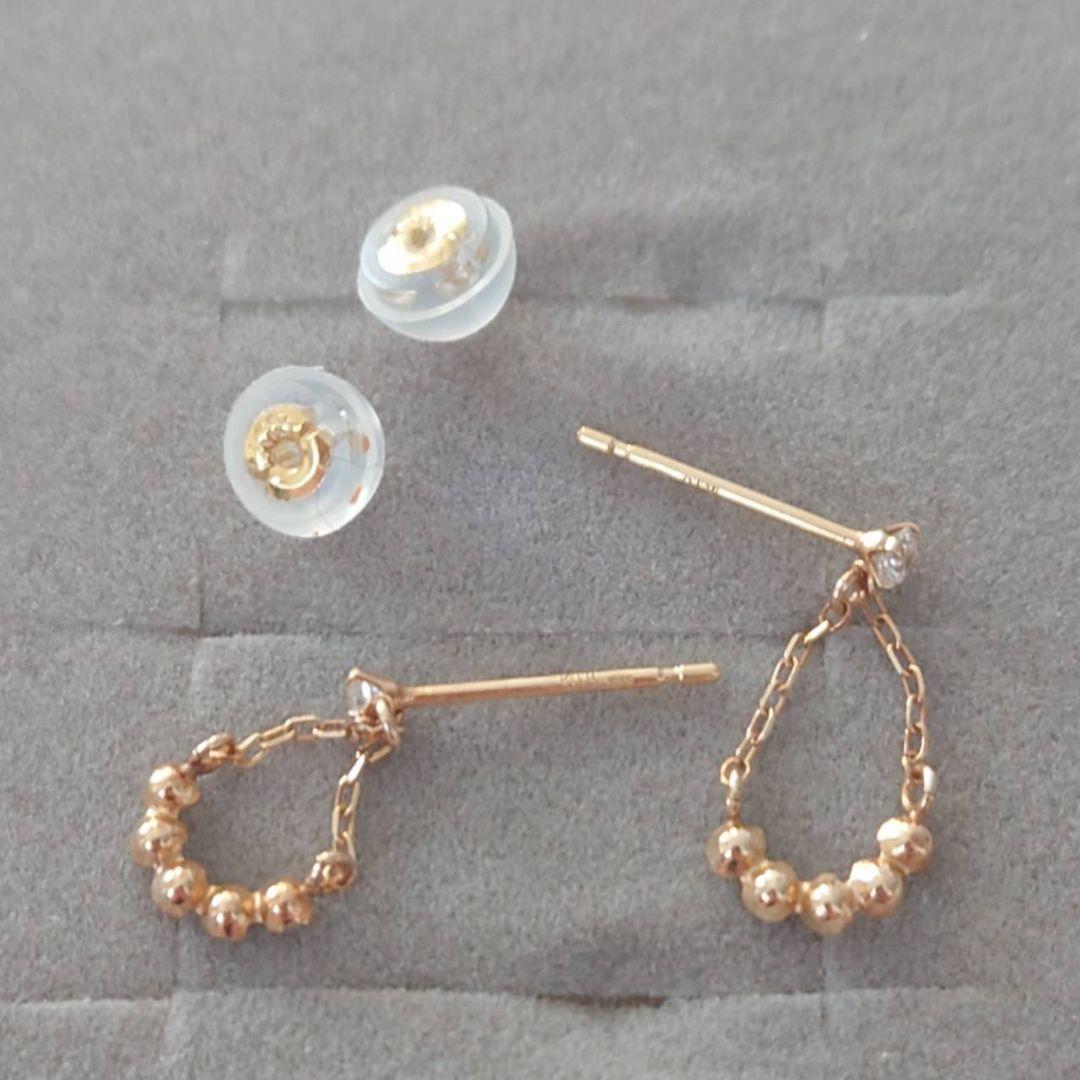 組曲　しずく型ピアス　キュービックジルコニア　K10