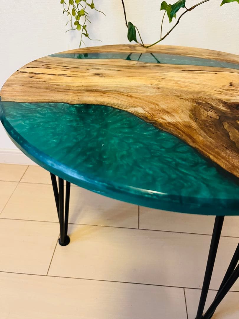 レジンテーブル　サイドテーブル　コーヒーテーブル　ソファテーブル