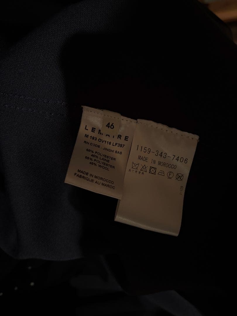 LEMAIRE ウール ワークシャツジャケット ブルーグレー サイズ：46