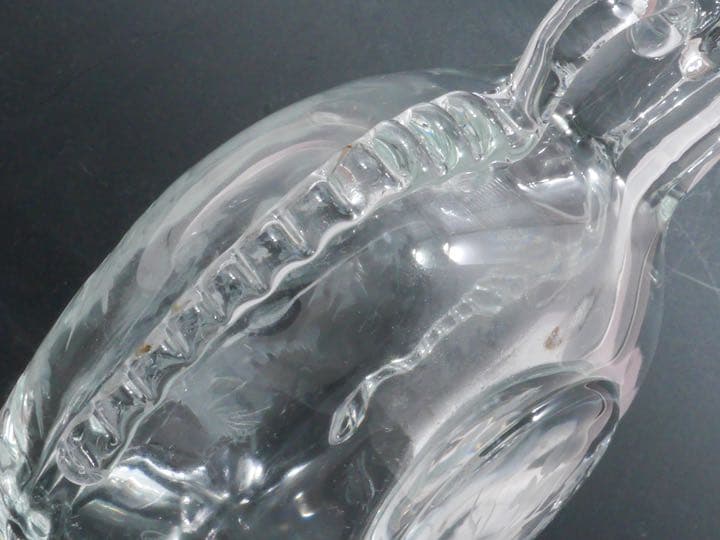 モーゼル クリスタル ハンドカット 花鳥文 扁壺 花瓶 フラワーベース