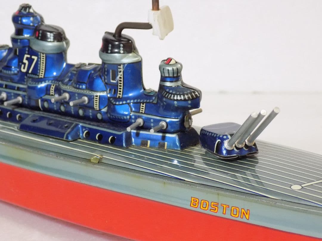 希少ブリキ　萬代屋　戦艦　BOSTON　フリクション
