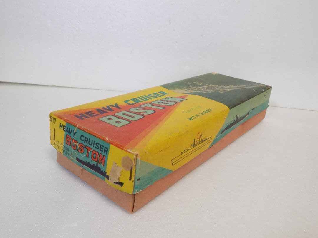 希少ブリキ　萬代屋　戦艦　BOSTON　フリクション