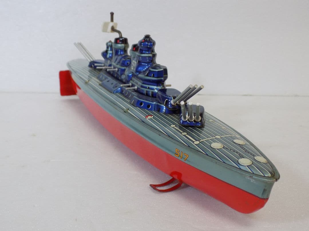 希少ブリキ　萬代屋　戦艦　BOSTON　フリクション