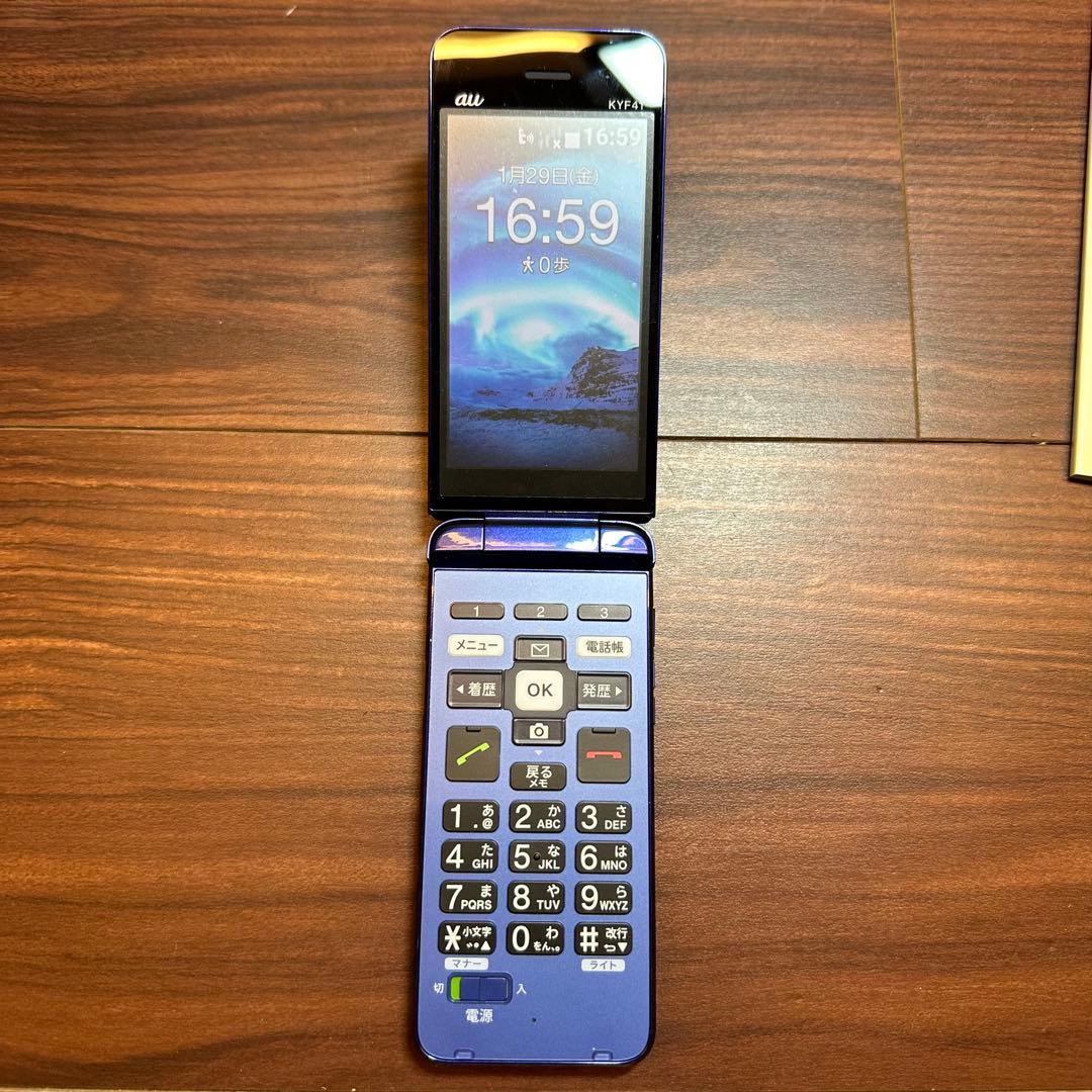 au KYOCERA KYF41SLA かんたんケータイ ガラケー 5304