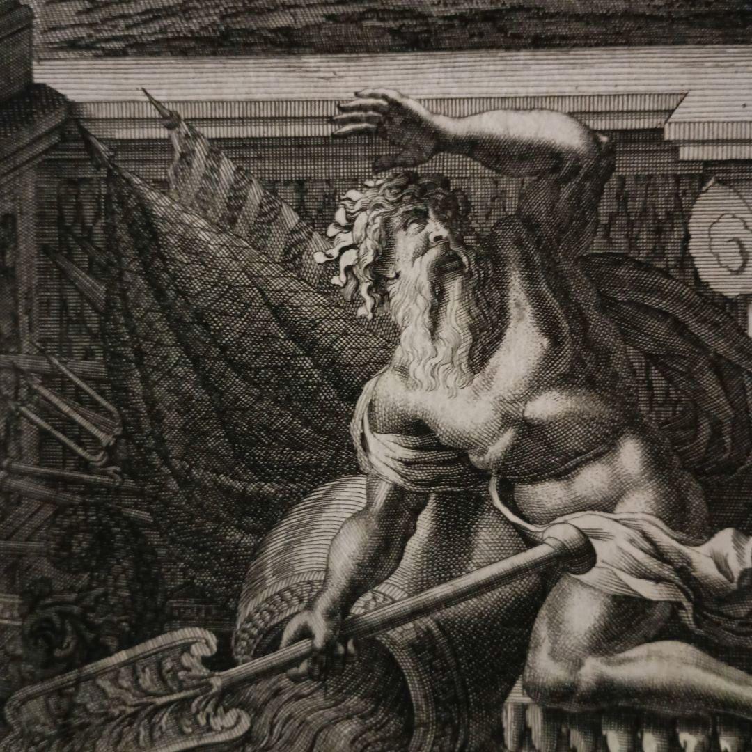 額装品　1673年　J.DOLIVAR 「ライン侵攻の図」稀少　美品