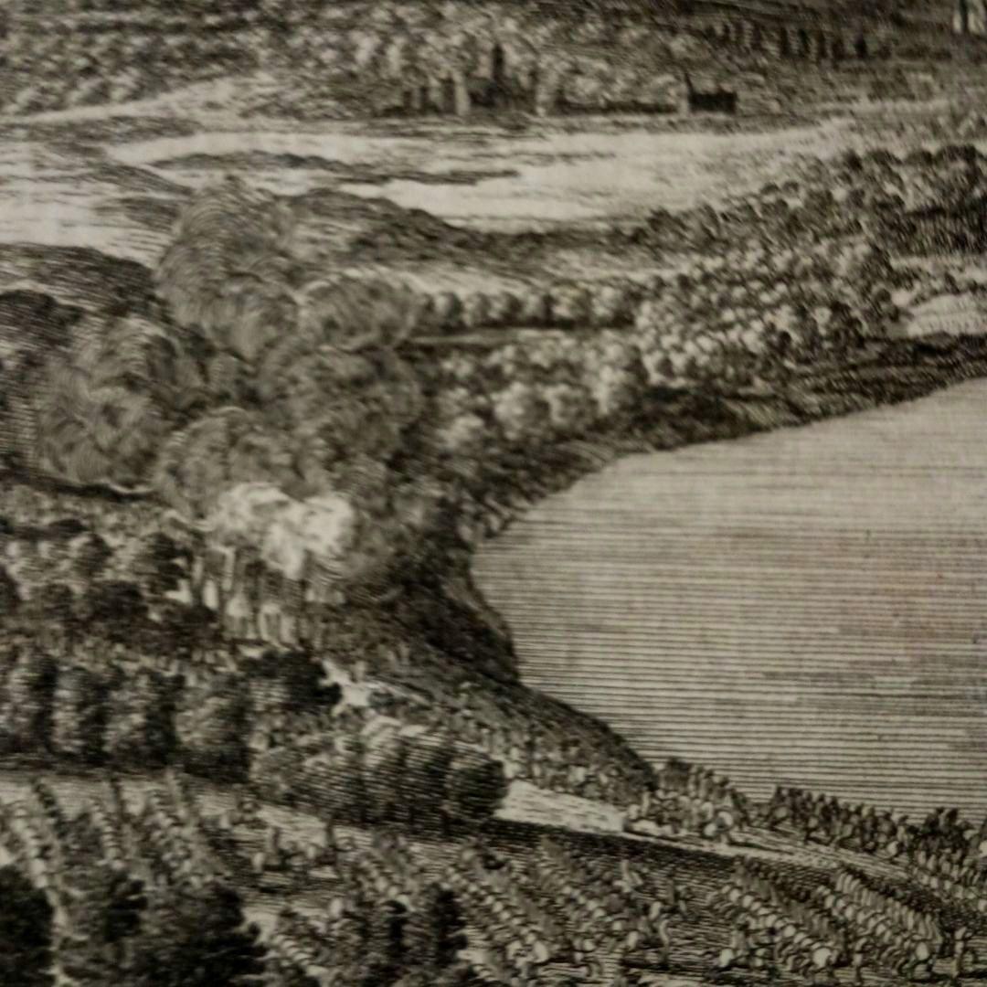 額装品　1673年　J.DOLIVAR 「ライン侵攻の図」稀少　美品