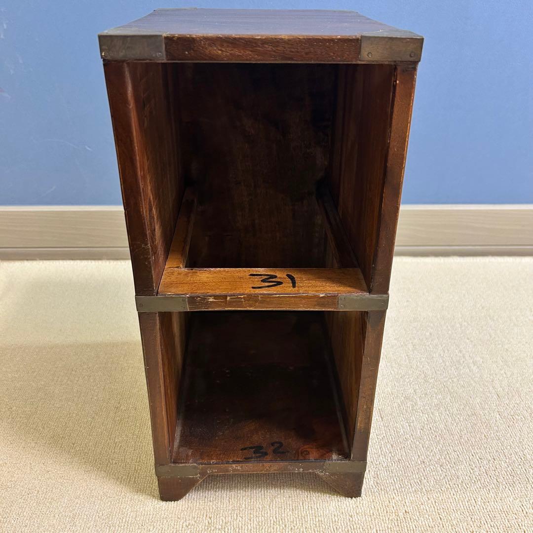 オールドメゾン 木製アンティーク風引き出し2段 CD保管