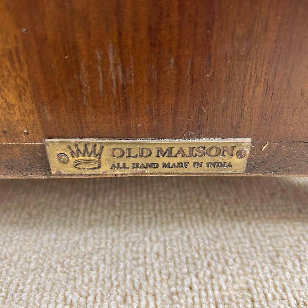 オールドメゾン 木製アンティーク風引き出し2段 CD保管