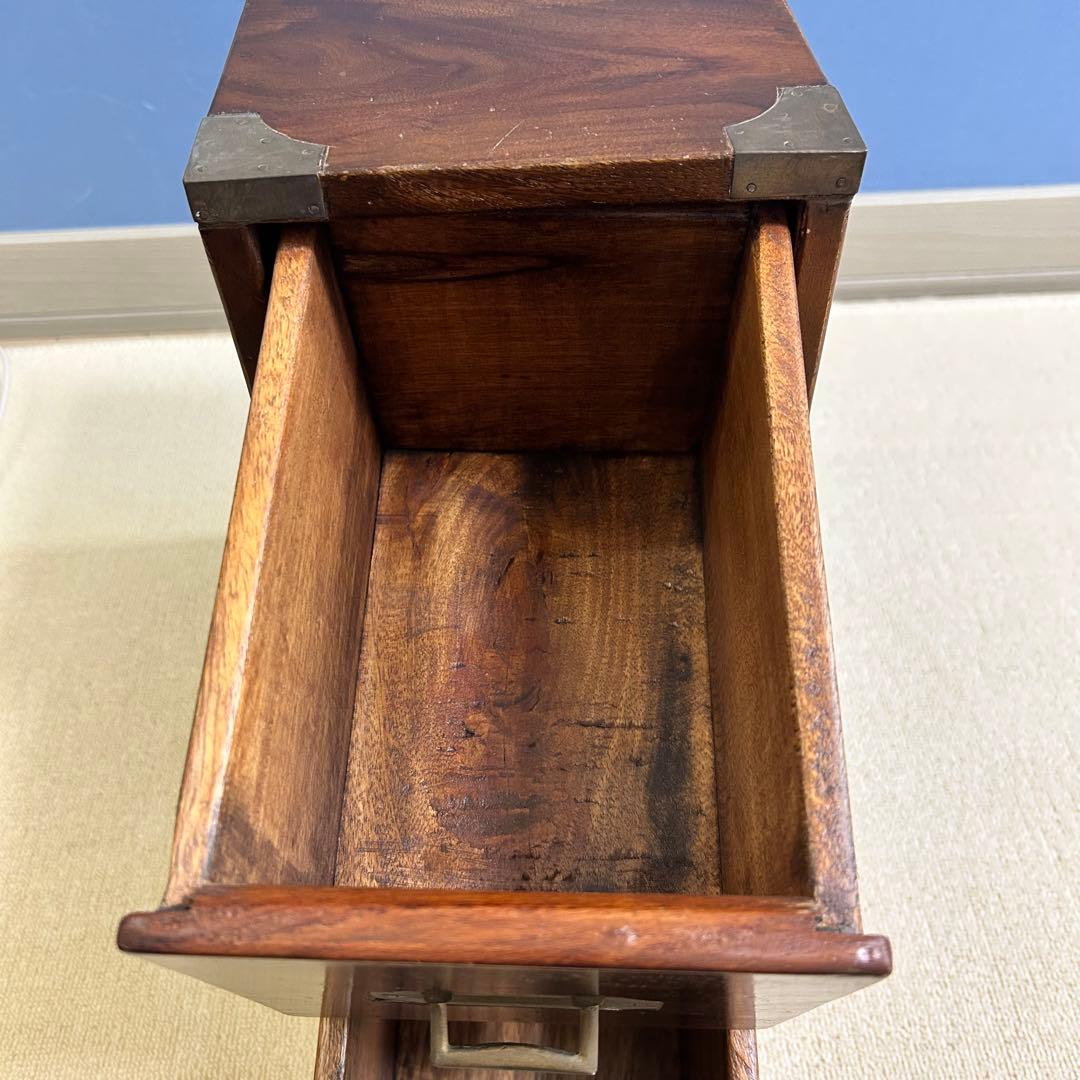 オールドメゾン 木製アンティーク風引き出し2段 CD保管